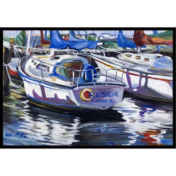 Carolines Treasures Sunshine Sailboat Indoor and Outdoor Mat- 24 x 36 in. JMK1081JMAT - main